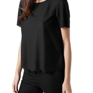 Topshop scallop hem tee